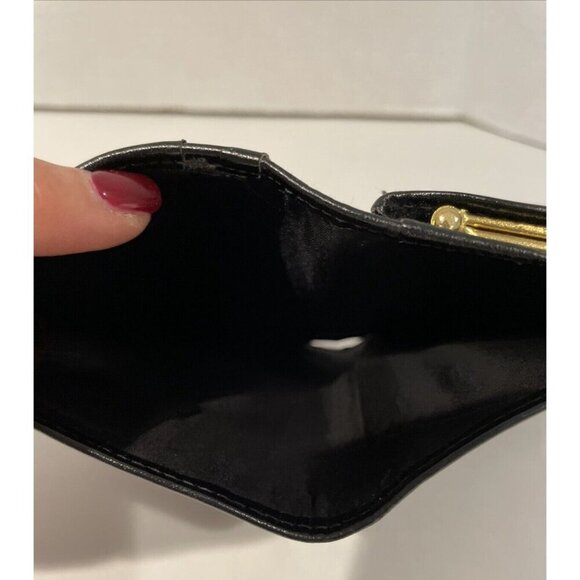 VTG 60s St Thomas Cowhide Leather Wallet Coin Purse Kiss Lock Black Reptile - Picture 7 of 9